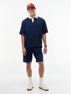 Colour-Blocked Back Logo Relaxed Polo Shirt — Blue 2
