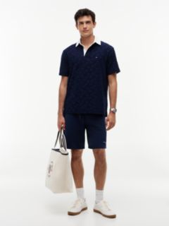 Classic Fit Flag Jacquard Polo Shirt — Blue 2