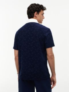 Classic Fit Flag Jacquard Polo Shirt — Blue 4