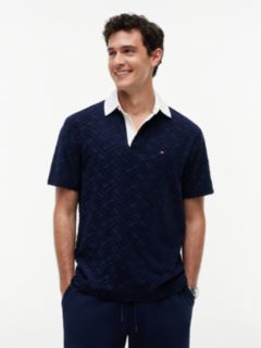 Classic Fit Flag Jacquard Polo Shirt — Blue 1