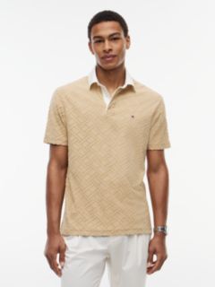 Classic Fit Flag Jacquard Polo Shirt — Khaki 1