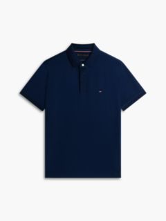 Regular Pique Jacquard Collar Polo Shirt — Blue 5