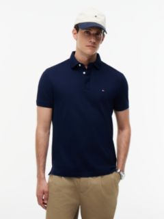 Regular Pique Jacquard Collar Polo Shirt — Blue 1