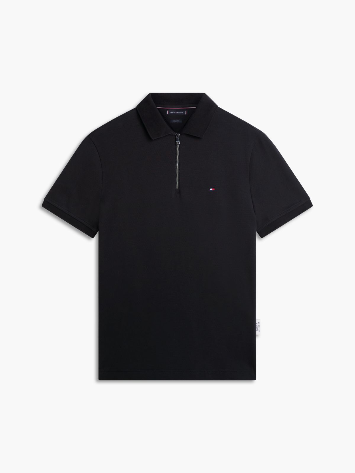 Regular Fit Air Dot Zip Polo Shirt — Black