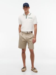 Classic Fit Tipped Towelling Zip Polo Shirt — Yellow 2