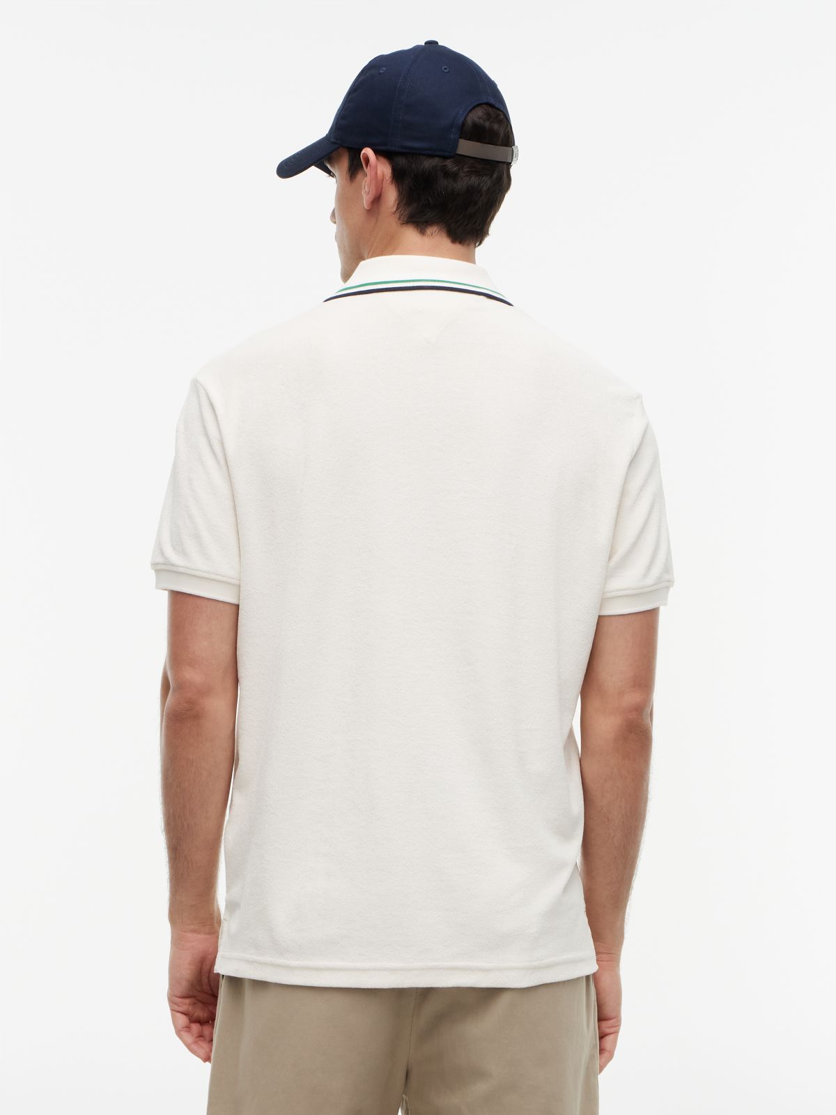 Classic Fit Tipped Towelling Zip Polo Shirt — Yellow