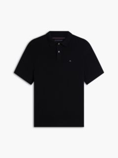 Relaxed Fit Open Knit Polo Shirt — Black 5