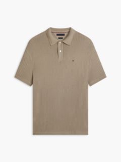 Relaxed Fit Open Knit Polo Shirt — Green 5
