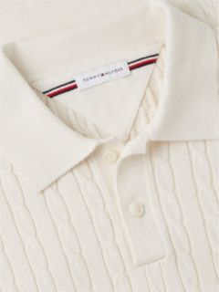 Regular Fit Embroidery Cable Knit Polo Shirt — Yellow 6