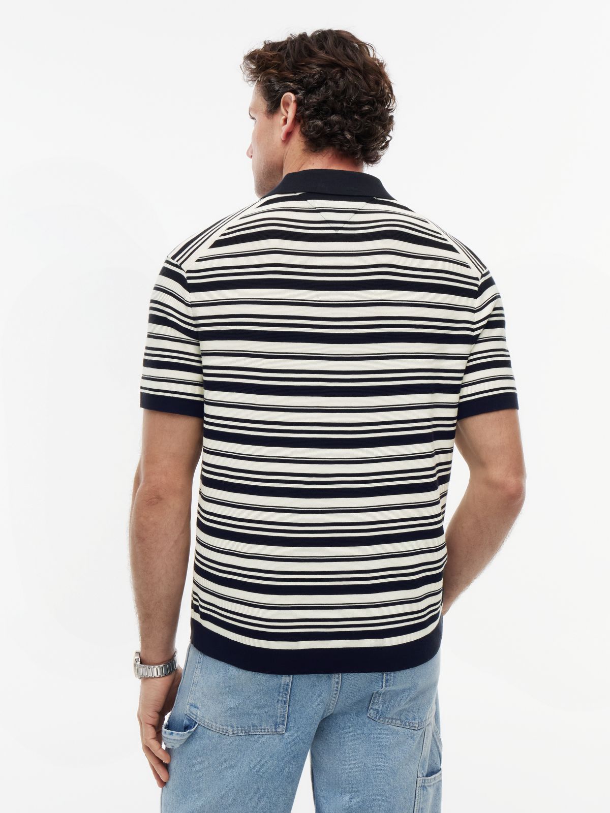 Relaxed Fit Cool Comfort Knit Polo Shirt — Blue