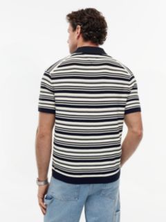 Relaxed Fit Cool Comfort Knit Polo Shirt — Blue 4