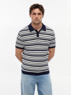 Relaxed Fit Cool Comfort Knit Polo Shirt — Blue 1