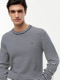 Structured Yarn Dyed Crew Neck Jumper — Multi 3