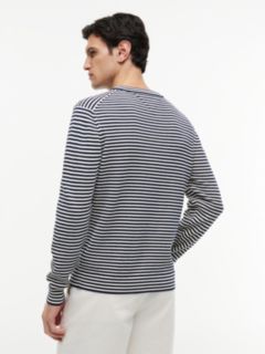 Structured Yarn Dyed Crew Neck Jumper — Multi 4
