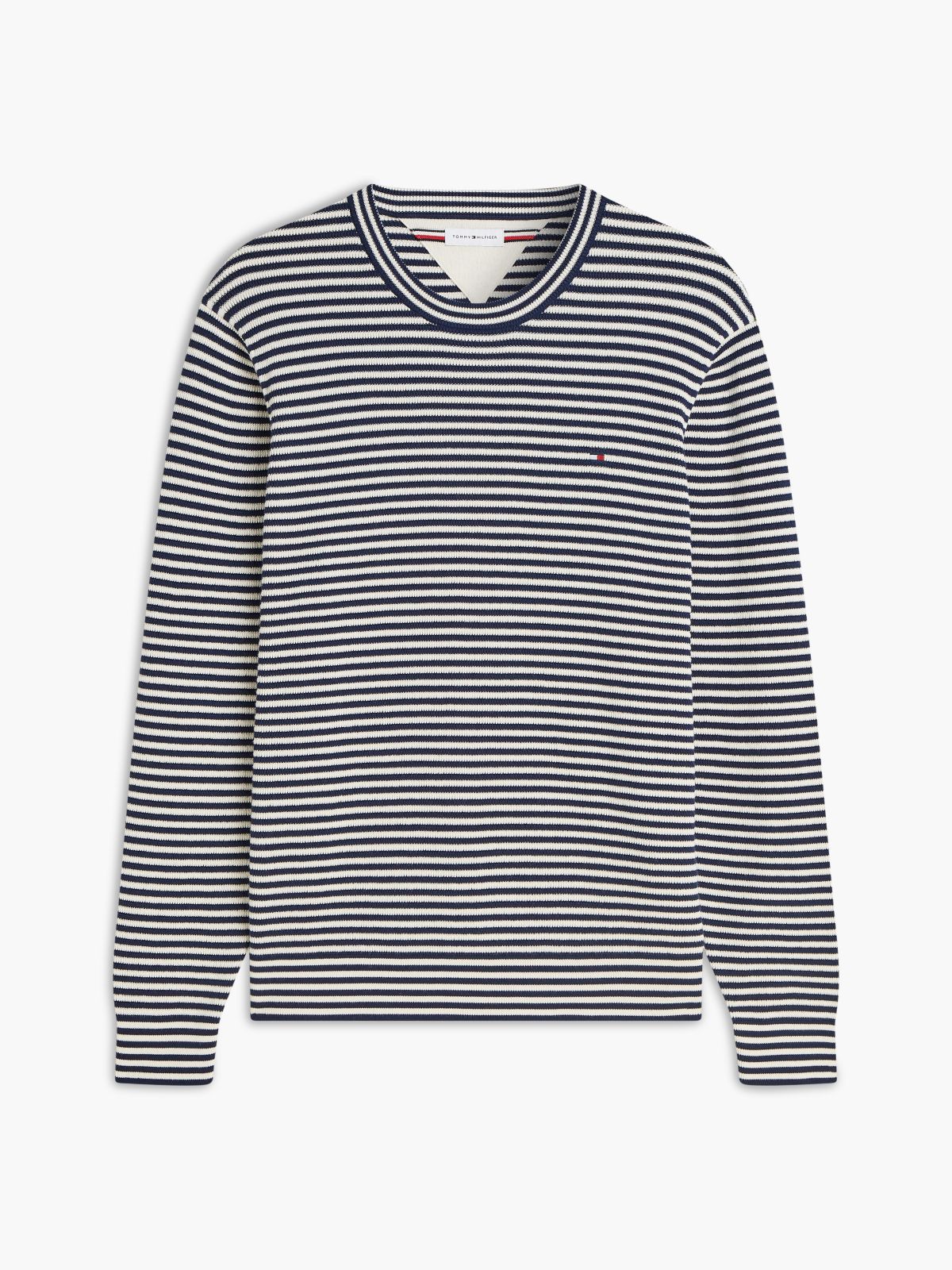 Structured Yarn Dyed Crew Neck Jumper — Multi