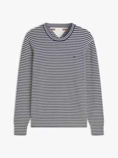 Structured Yarn Dyed Crew Neck Jumper — Multi 5