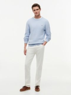 Structured Yarn Dyed Crew Neck Jumper — Blue 2