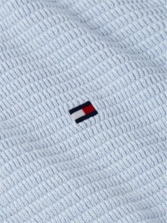 Structured Yarn Dyed Crew Neck Jumper — Blue 6