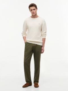 Structured Yarn Dyed Crew Neck Jumper — Yellow 2