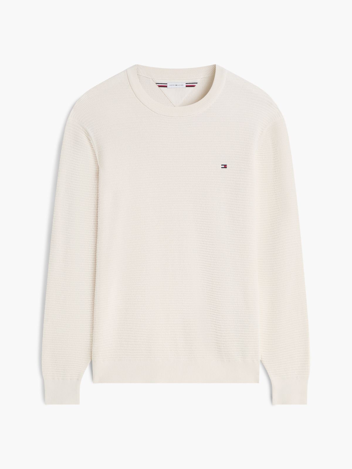 Structured Yarn Dyed Crew Neck Jumper — Yellow