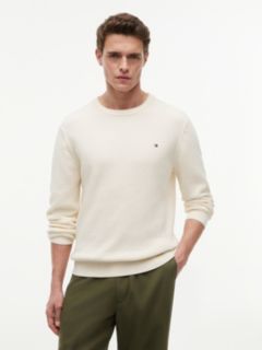 Structured Yarn Dyed Crew Neck Jumper — Yellow 1