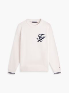 Logo Embroidery Chunky Crew Neck Jumper — Yellow 5