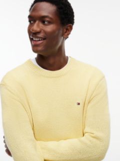 Two-Tone Bouclé Relaxed Crew Neck Jumper — Yellow 3