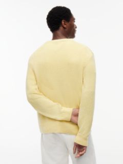 Two-Tone Bouclé Relaxed Crew Neck Jumper — Yellow 4