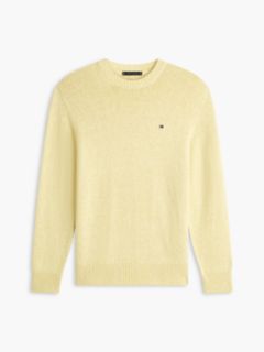 Two-Tone Bouclé Relaxed Crew Neck Jumper — Yellow 5
