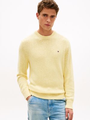 pullover relaxed fit bouclé bicolore yellow da uomini tommy hilfiger