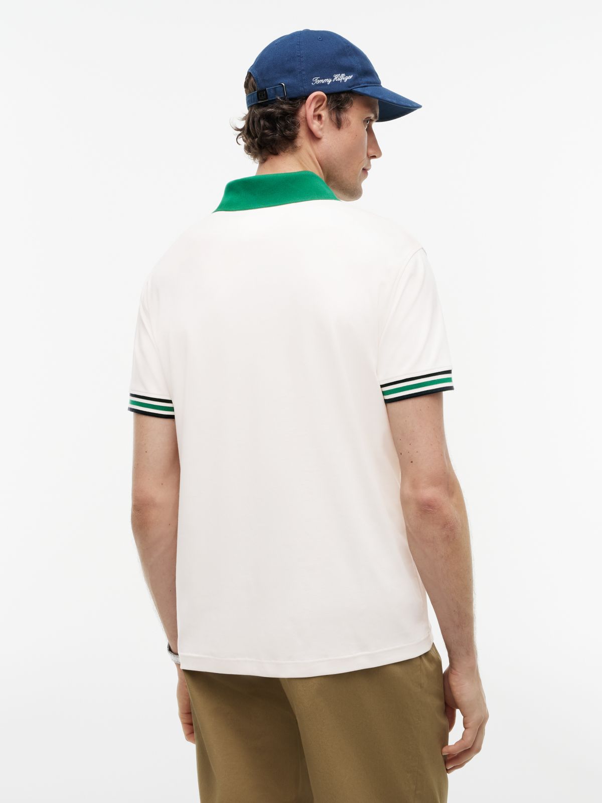 Relaxed Fit Tipped V-Neck Polo Shirt — Yellow
