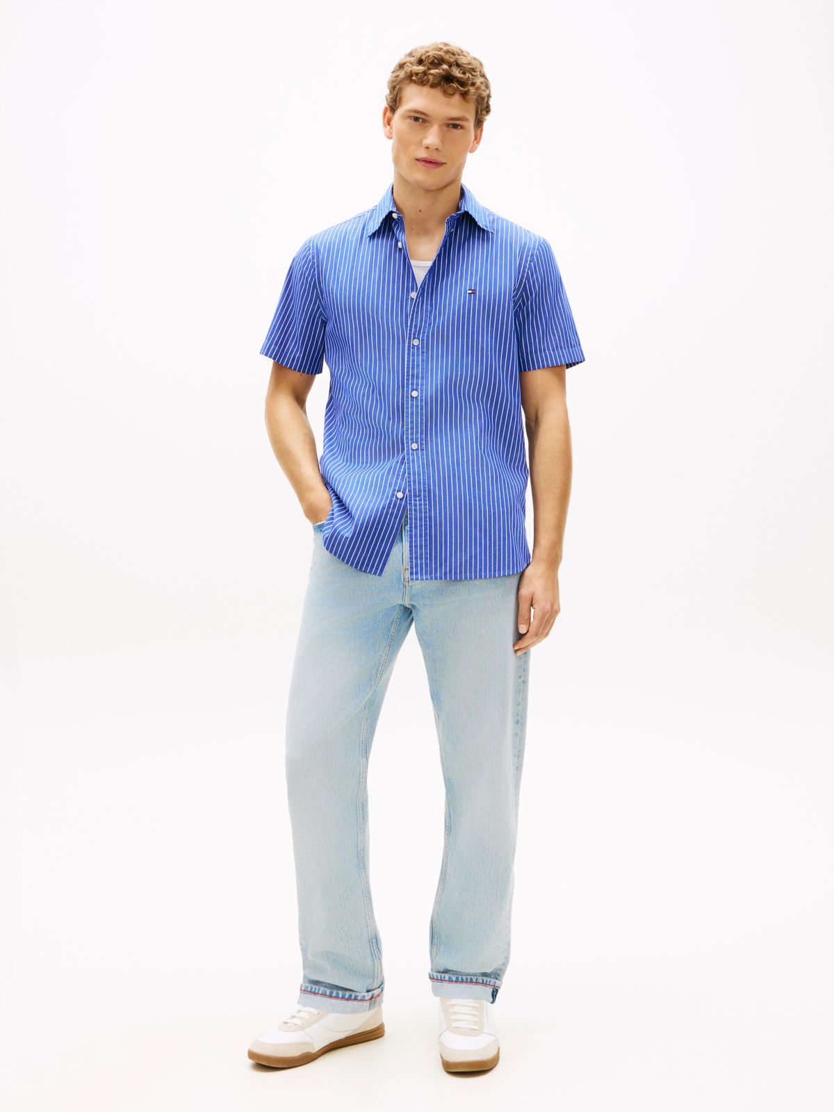 TH Flex Regular Fit Short Sleeve Shirt — Blue