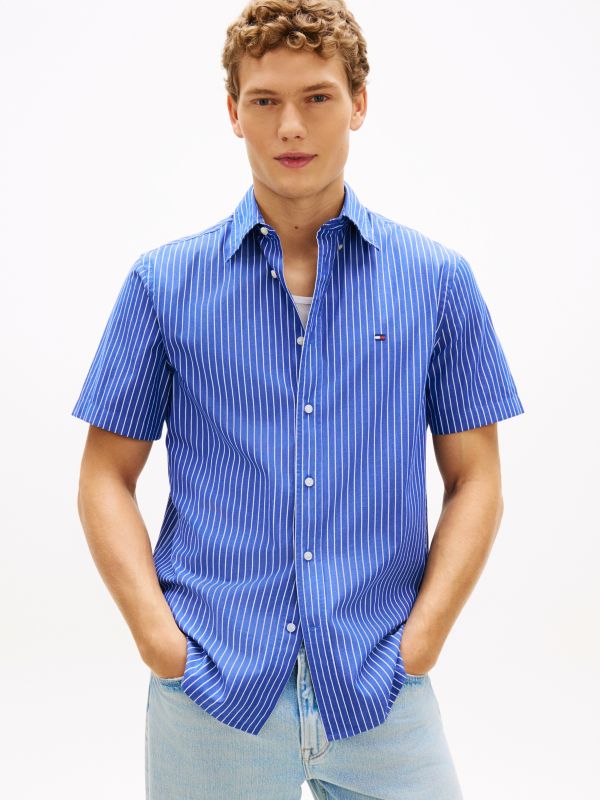 TH Flex Regular Fit Short Sleeve Shirt — Blue