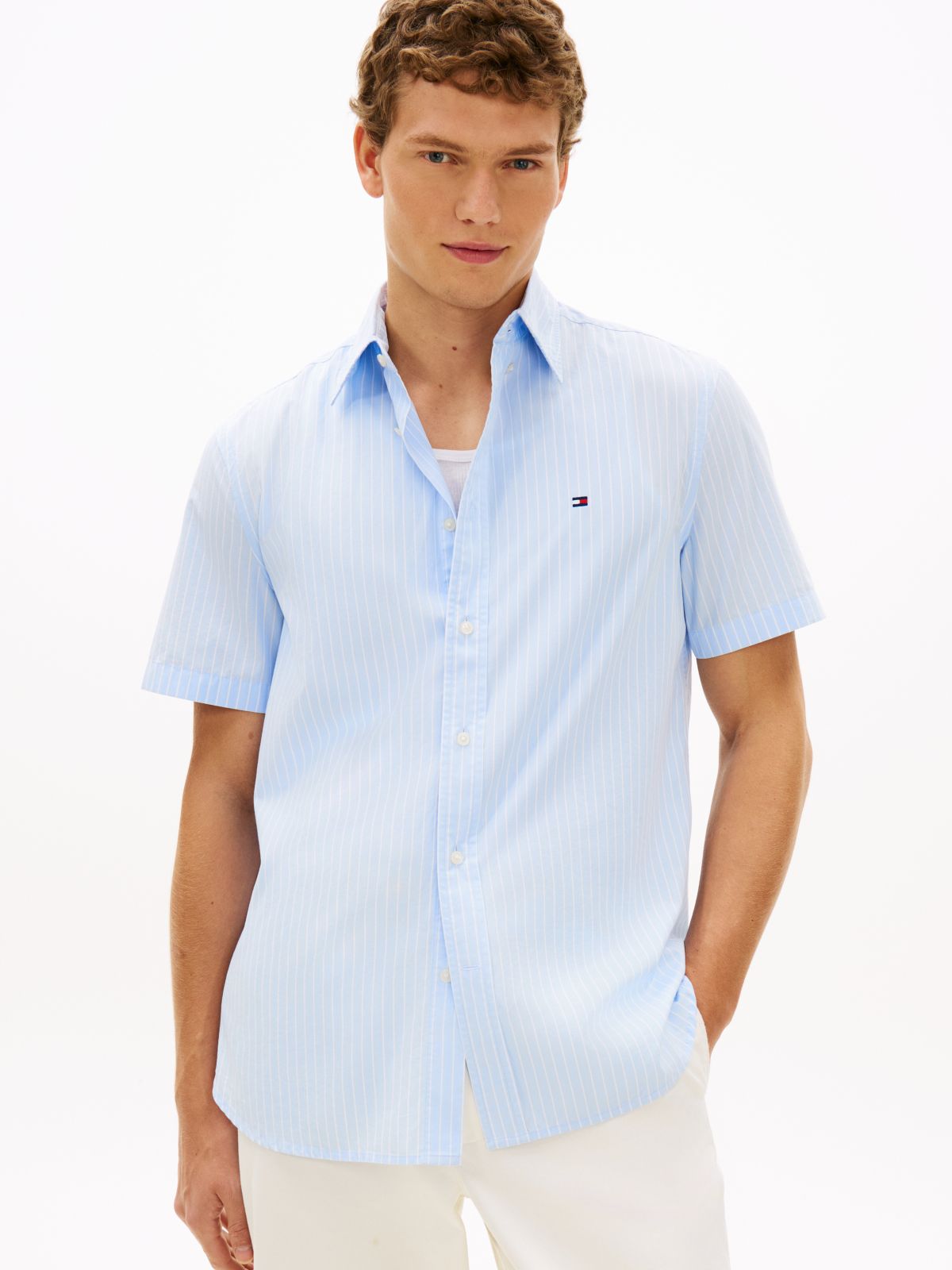 TH Flex Regular Fit Short Sleeve Shirt — Blue