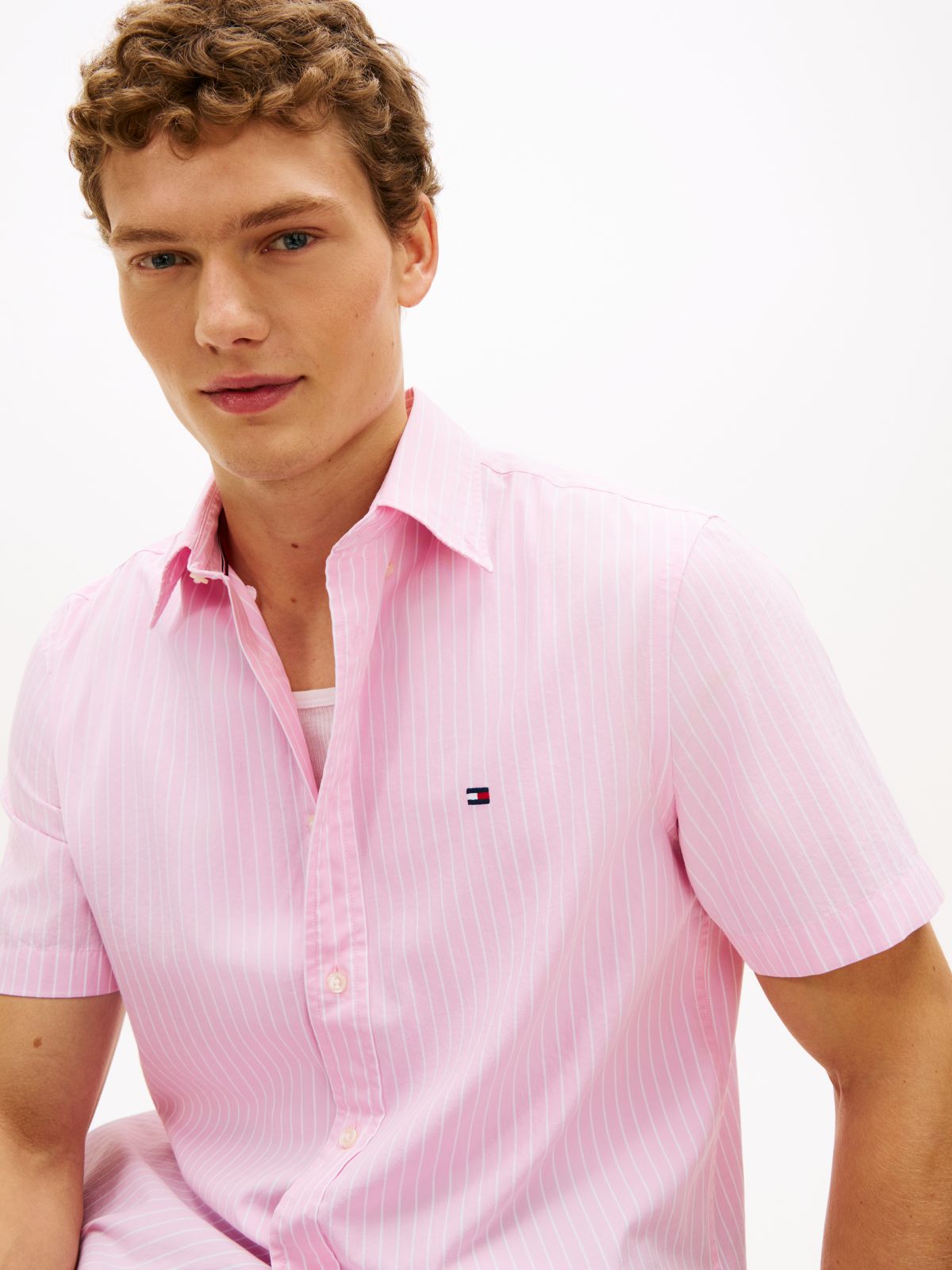 TH Flex Regular Fit Short Sleeve Shirt — Pink