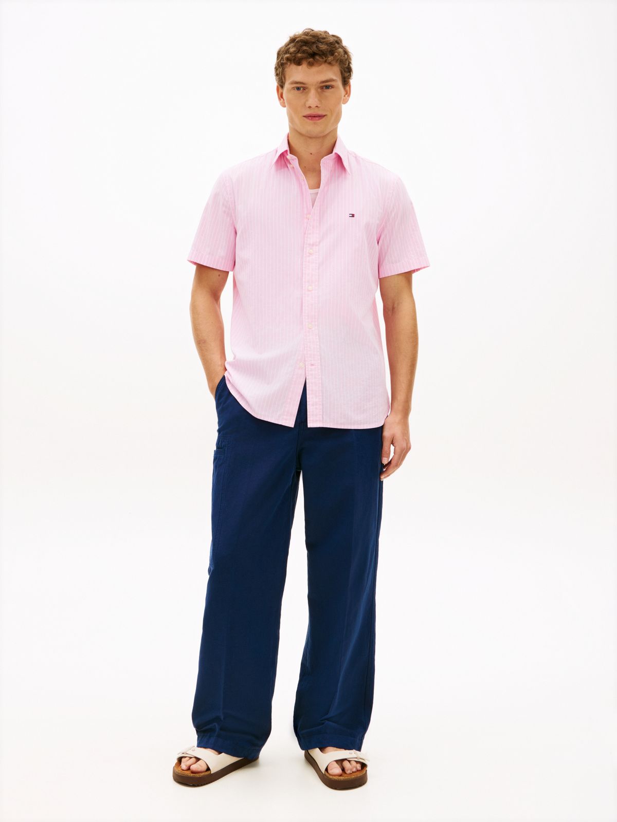 TH Flex Regular Fit Short Sleeve Shirt — Pink