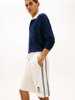 Crest Embroidery Lightweight Relaxed Sweat Shorts — Yellow 3