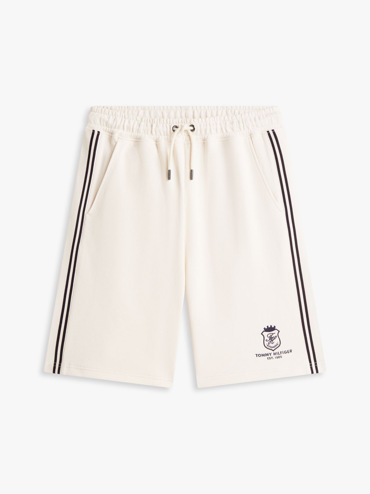 Crest Embroidery Lightweight Relaxed Sweat Shorts — Yellow