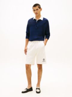 Crest Embroidery Lightweight Relaxed Sweat Shorts — Yellow 1