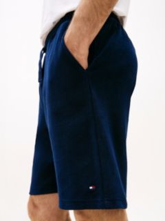 Flag Embroidery Towelling Sweat Shorts — Blue 3