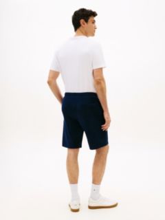 Flag Embroidery Towelling Sweat Shorts — Blue 4