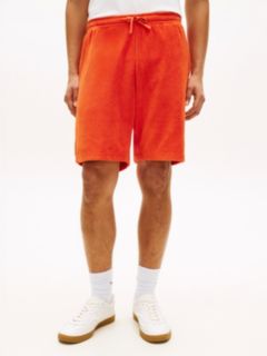 Flag Embroidery Towelling Sweat Shorts — Orange 2