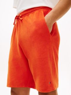 Flag Embroidery Towelling Sweat Shorts — Orange 3