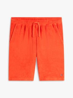 Flag Embroidery Towelling Sweat Shorts — Orange 5