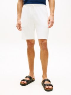 Flag Embroidery Towelling Sweat Shorts — White 2