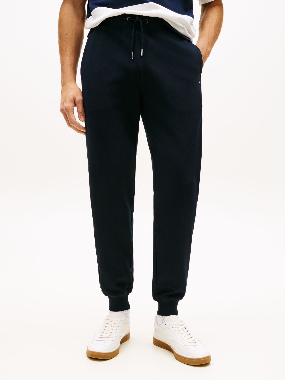Global Stripe Cuffed Leg Joggers — Blue