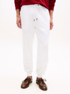 Global Stripe Cuffed Leg Joggers — White 2