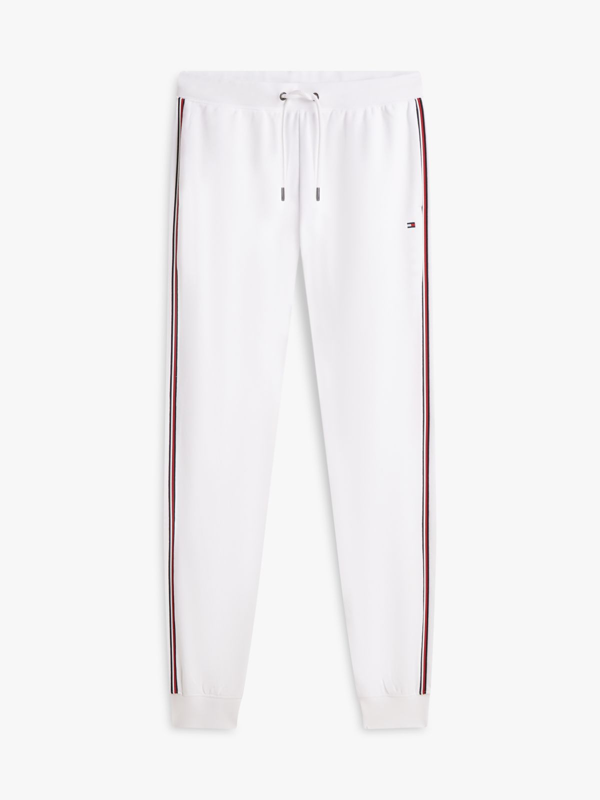 Global Stripe Cuffed Leg Joggers — White
