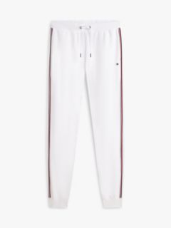 Global Stripe Cuffed Leg Joggers — White 6