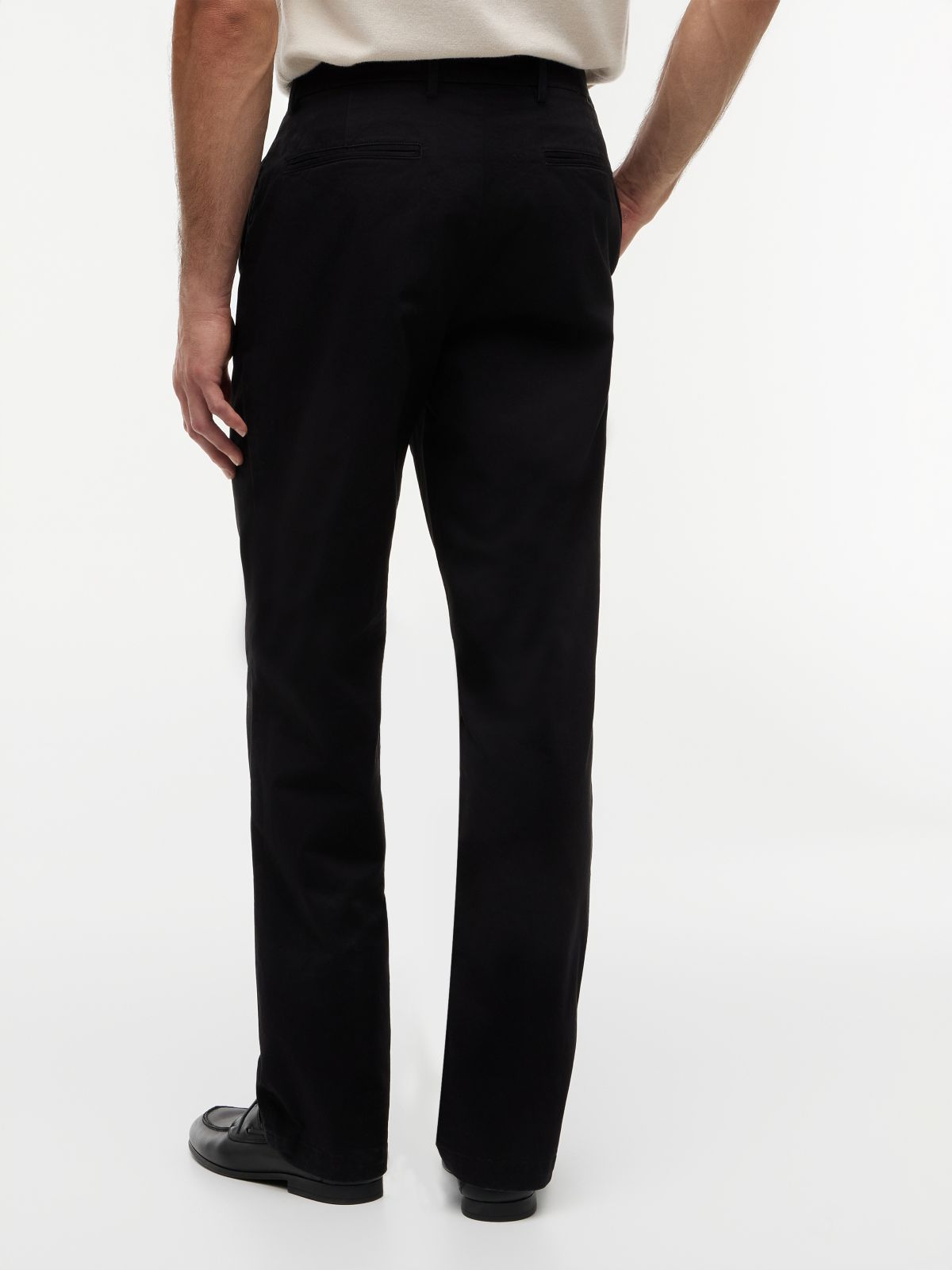 Dover Regular Straight Leg Twill Chinos — Black